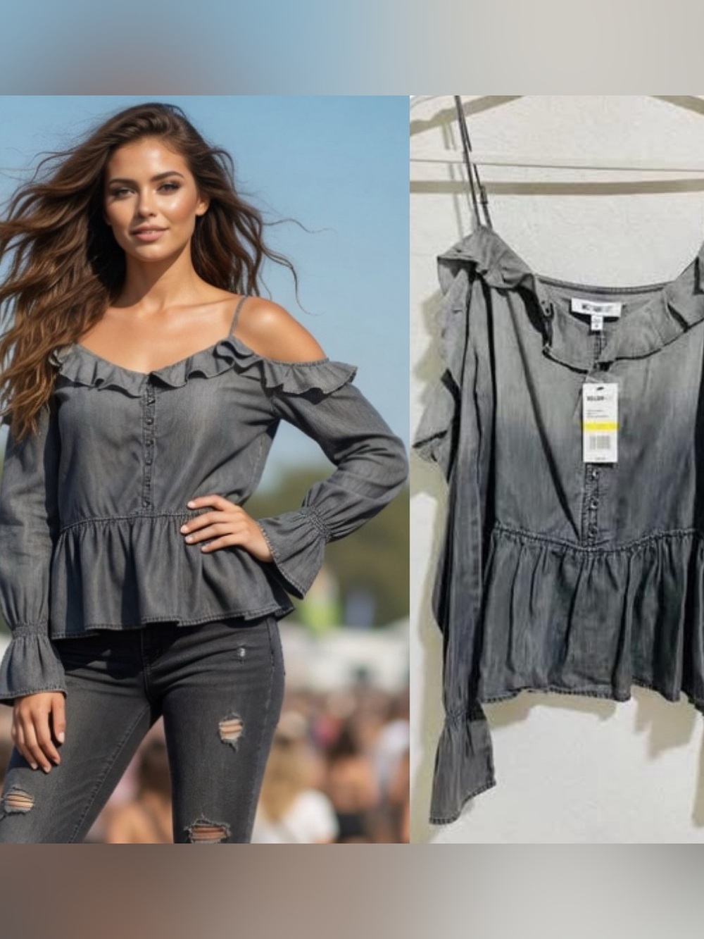 NWT $90 William Rast Cold Shoulder Blouse